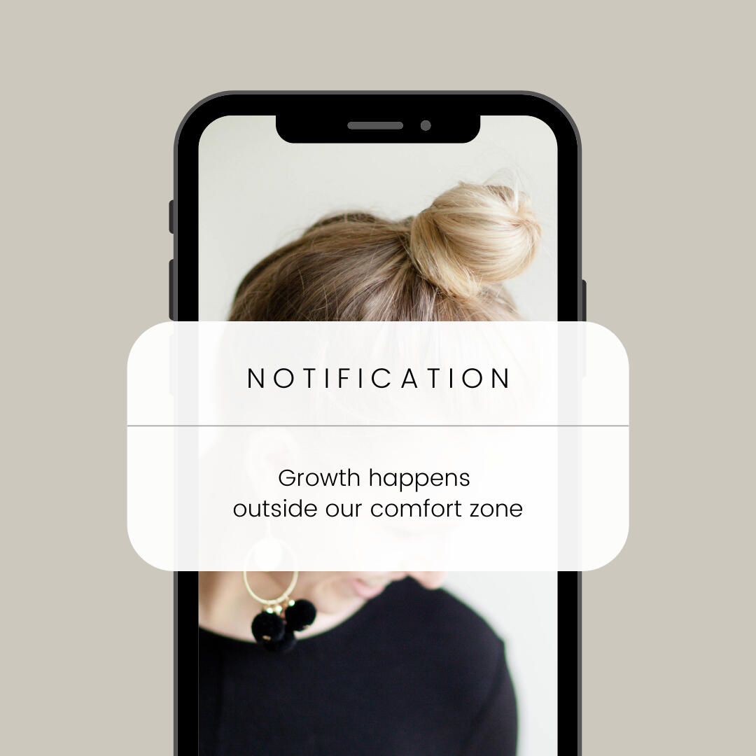 Cell phone with notification on screen